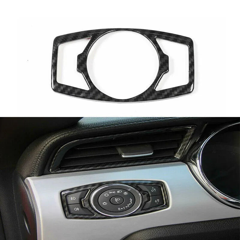 Carbon fibre pattern decorative patch for Ford F150 Wild Horse headlight control panel