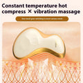 Golden yellow electroplated brass electric scraping plate on a skincare background