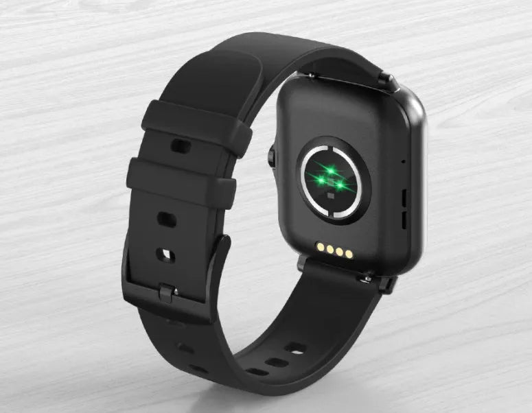 Smart sports watch with 1.7-inch colour touchscreen showing heart rate display on wrist