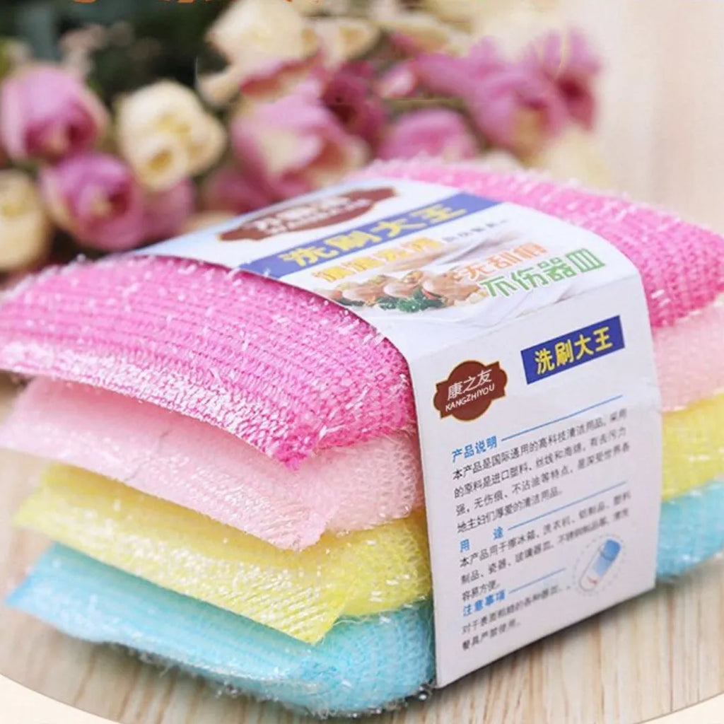 Macaron coloured pinstripe fabric dishwashing sponge mop for kitchen cleaning
