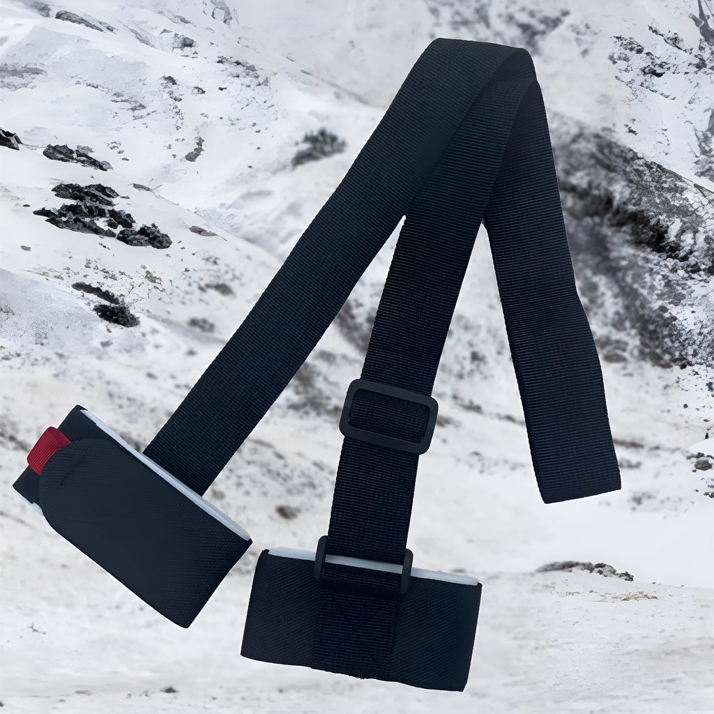 Adjustable skiing bandage with sled shoulder strap in four colour options
