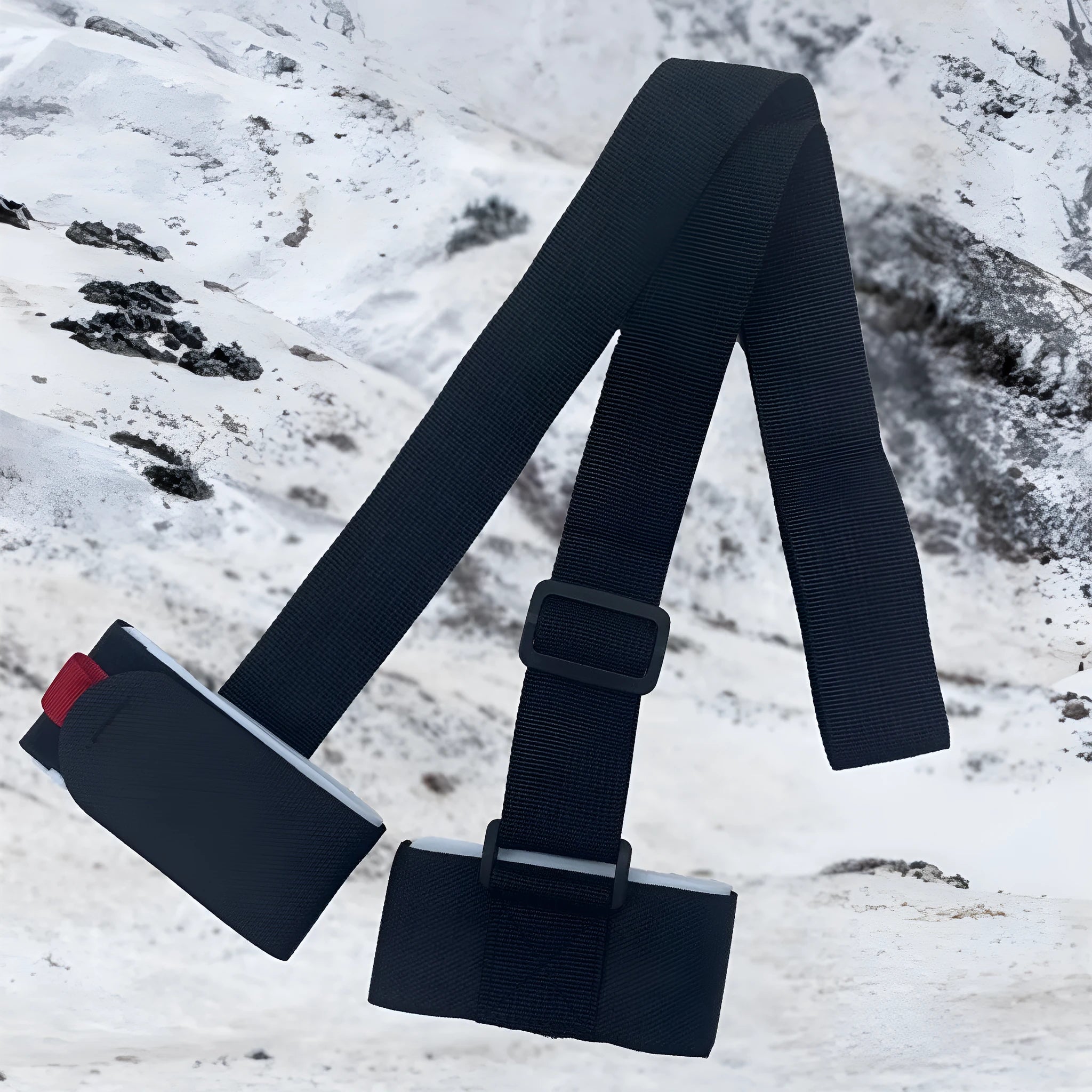 Adjustable skiing bandage with sled shoulder strap in four colour options
