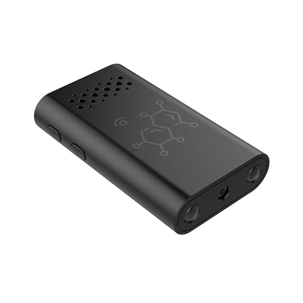 Black indoor smart security camera with 1080p HD video for WiFi and mobile phone baby monitoring.