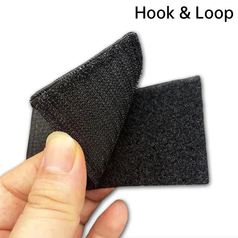Embroidered fabric badge with Velcro strip in various colour options including green and black patterns