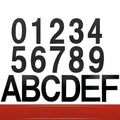 Black stainless steel sticky house number measuring 7.5cm with adhesive backing for waterproof door signage.