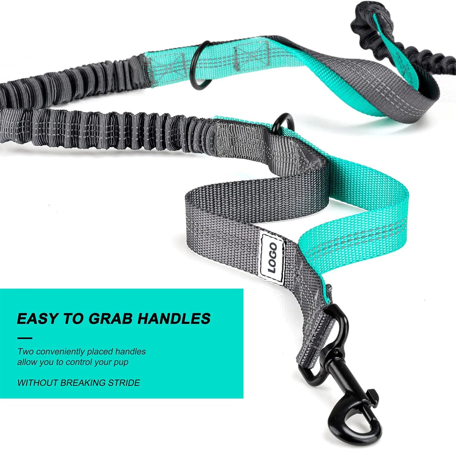 Black nylon pet training waist bag with dog leash set for outdoor walking