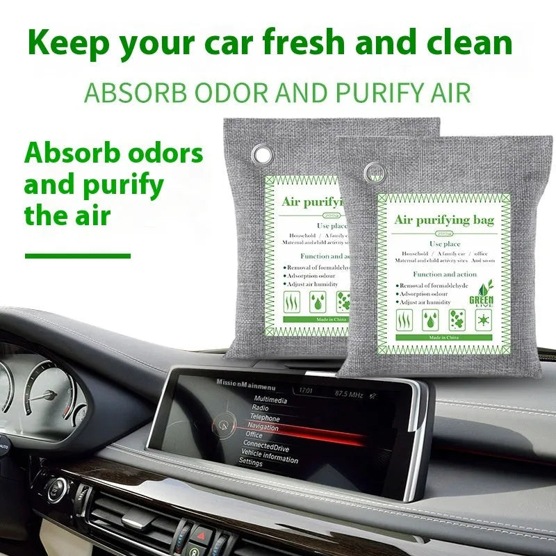 Bamboo charcoal air purification bags in three sizes for formaldehyde removal