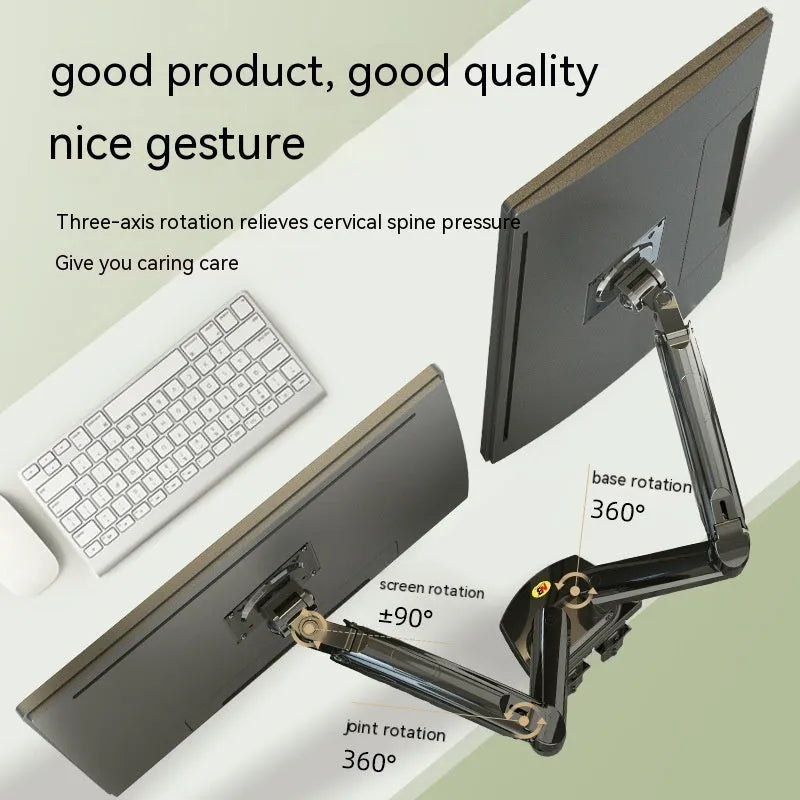 Dual screen monitor bracket with lifting mechanism for height adjustment