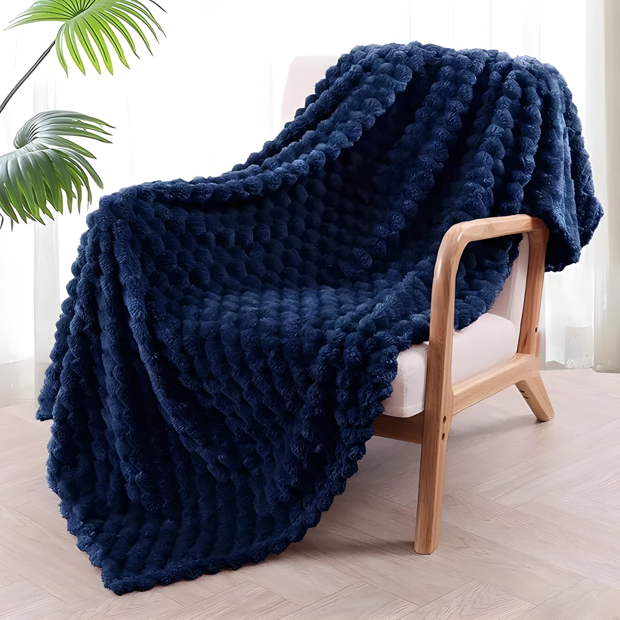 Polyester plaid children's nap blanket in solid colour with velvet finish, shown in multiple size options