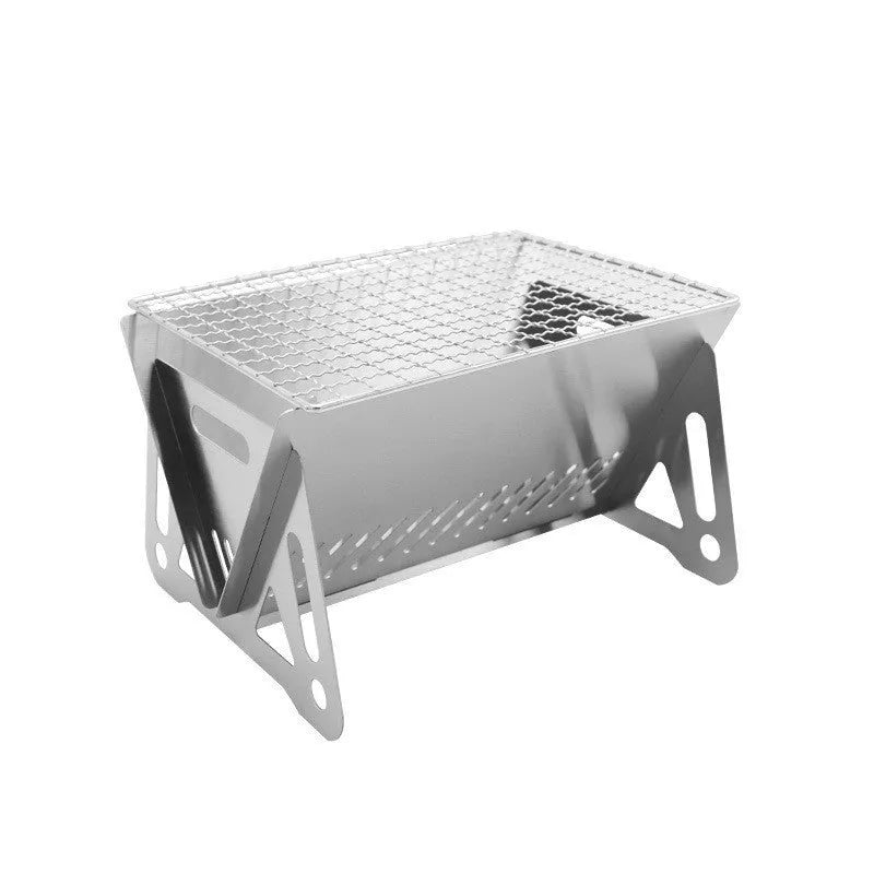 Folding stainless steel barbecue oven and grill with storage bag