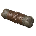 Wood colour dog molar rod chew toy with sounding bone design for dental cleaning