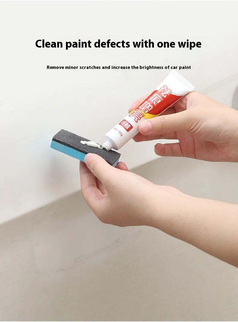 Car repair wax kit containing A and B compounds with frosted sponge mop for scratch removal and paint polishing