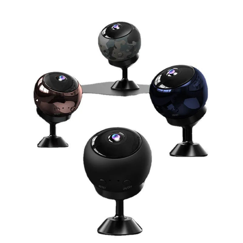 White or black 1080p wireless WIFI security camera with a 3.6° lens on an ABS plastic housing.