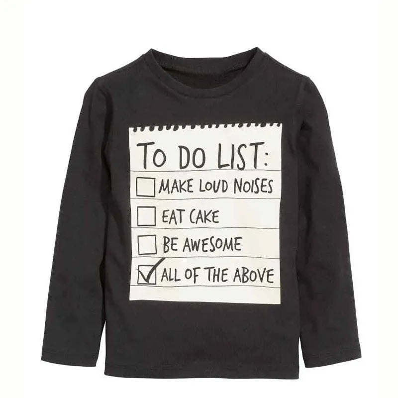 Boys cotton casual clothing set with long sleeves and letter pattern design