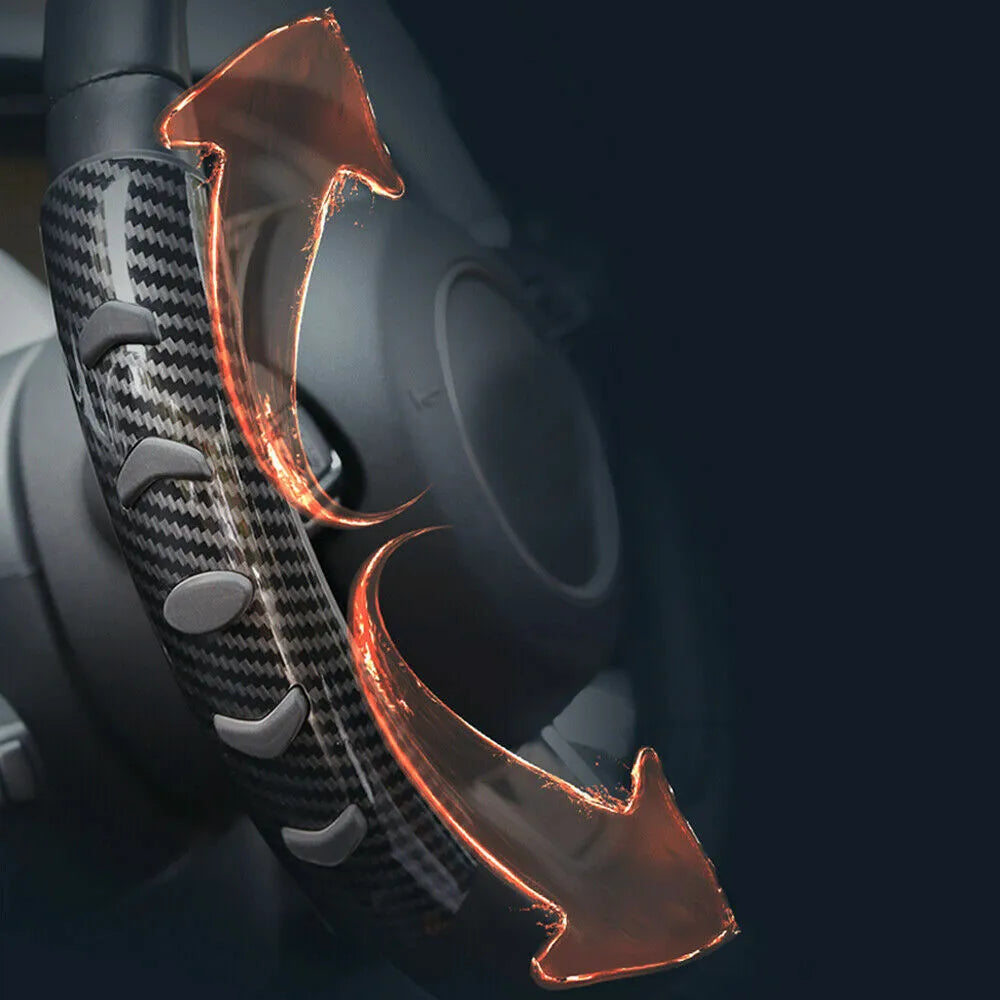 Carbon fibre black automobile steering wheel anti-skid sleeve for universal 38cm fit.