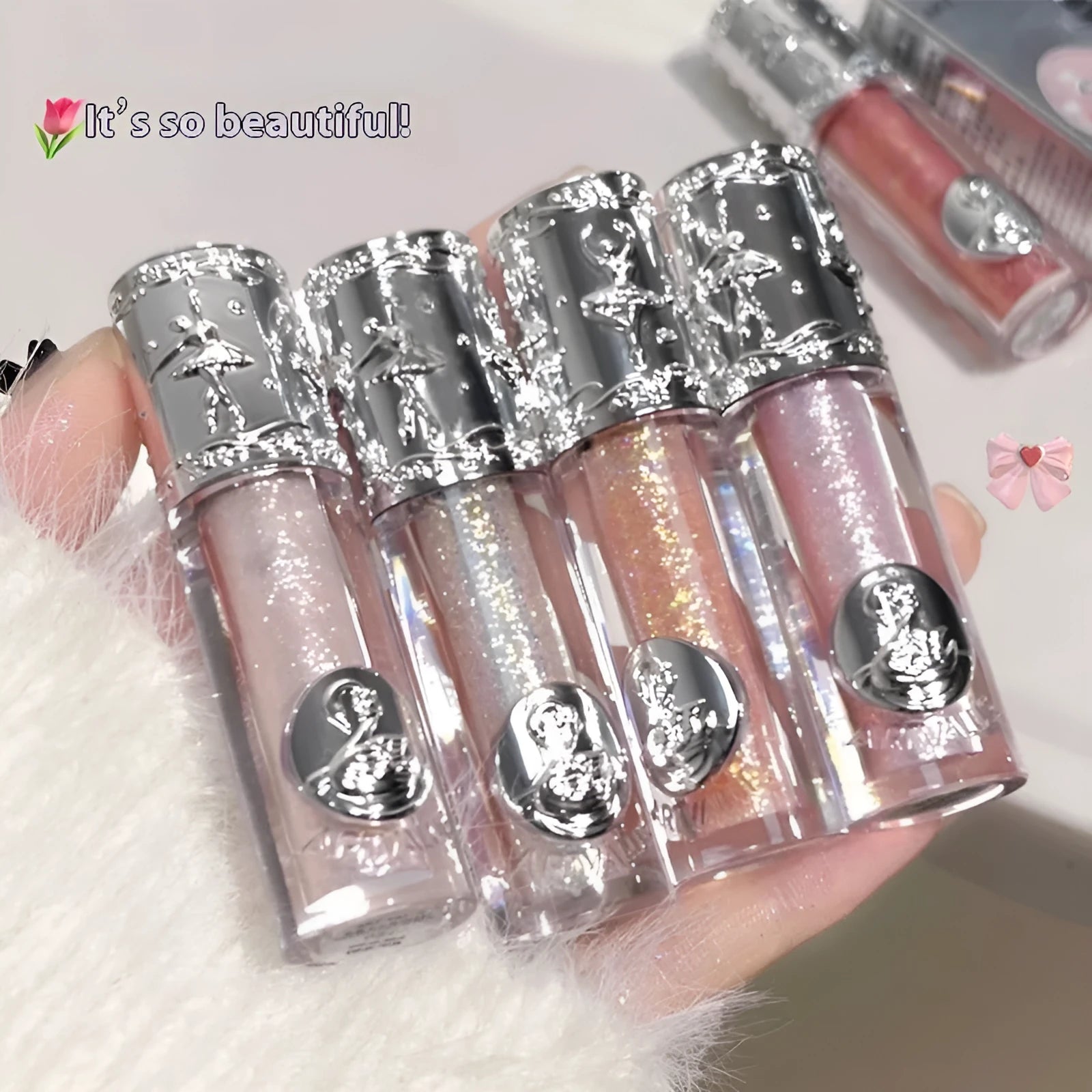 Ballet liquid eye shadow set showing five colour options with applicator
