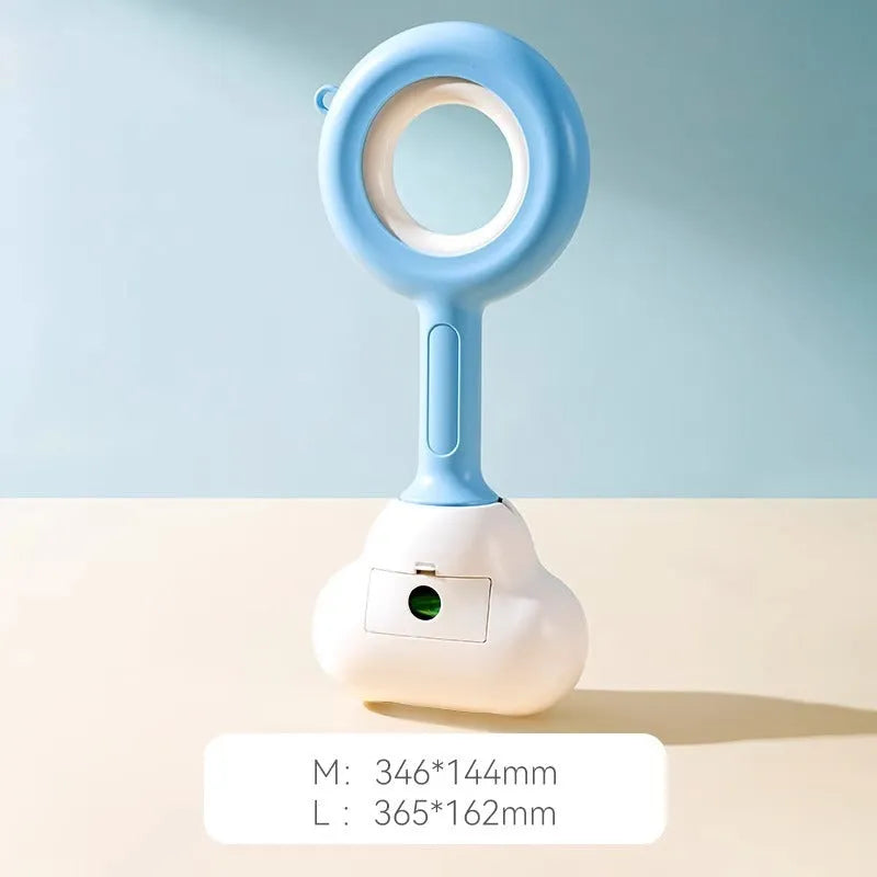 White blue cloud-shaped jaw dog pooper scooper with comfortable grip for outdoor waste clean-up