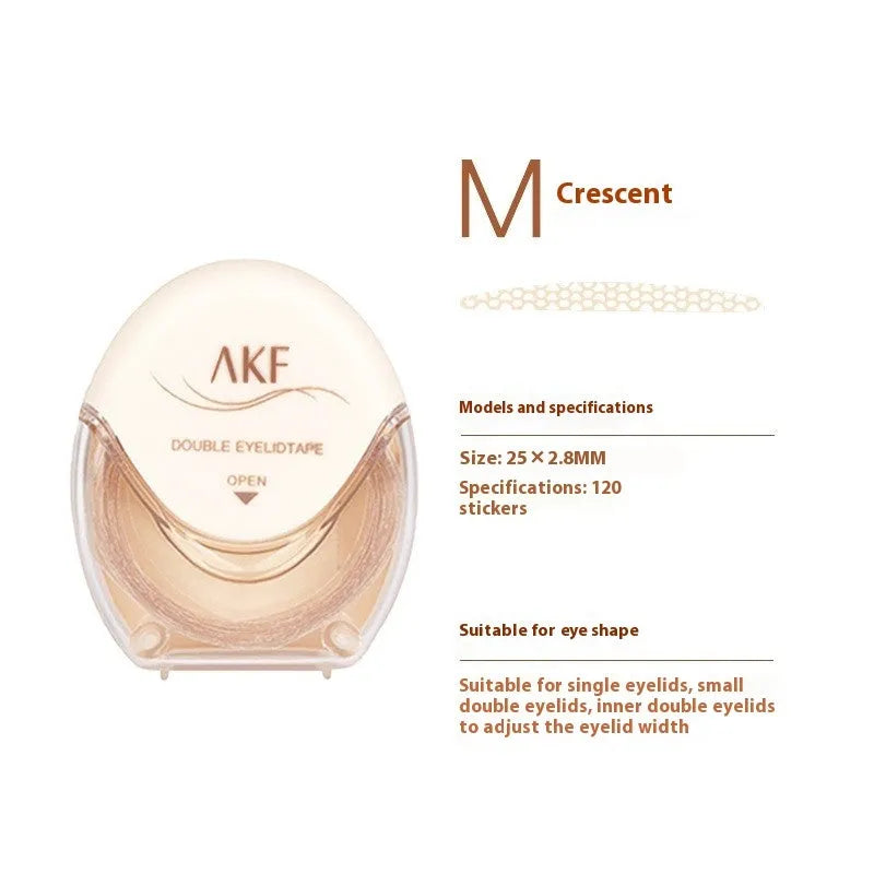 Clear lace double eyelid stickers on roll with crescent and olive shape options