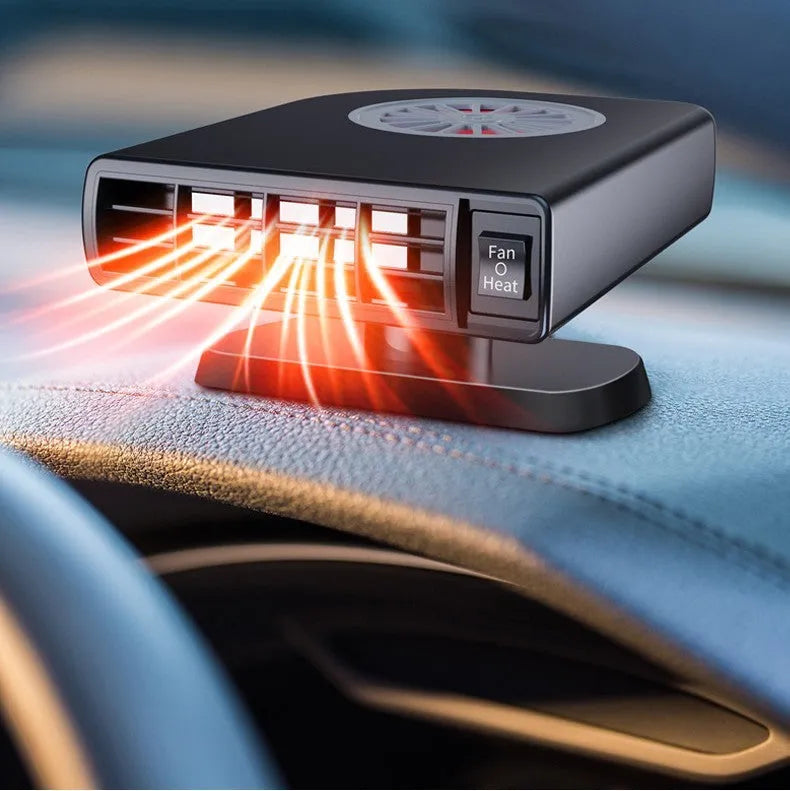 Black vehicle-mounted heater with compact design for car defogging and air purification