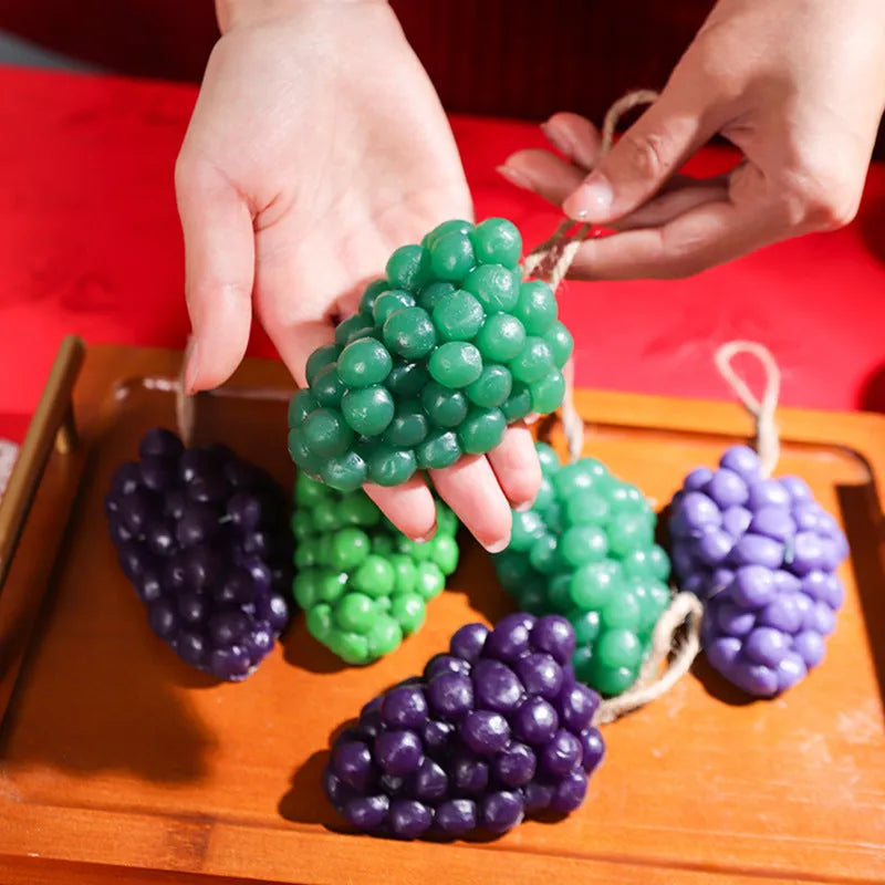 Purple and green handmade grape cluster soap bar weighing 80g