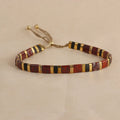 Geometric glass and coloured glaze beaded bracelet in five colour options