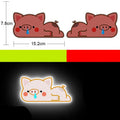 A pair of diamond reflective film warning stickers for vehicles, measuring 9 by 5 centimetres, showing assorted design options.