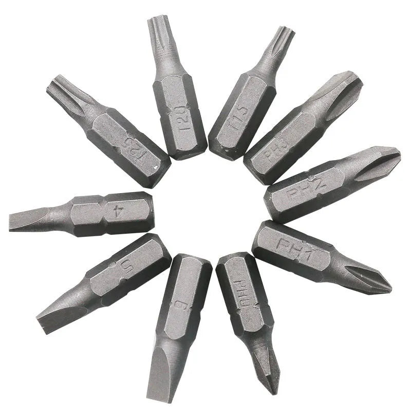 L-shaped double-ended socket wrench with ten drill bits for mechanical work