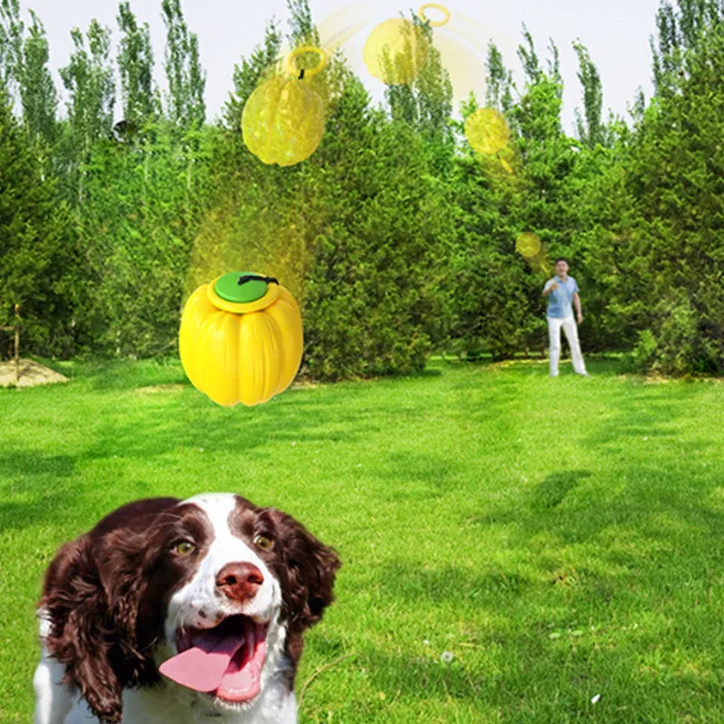 Green, orange and yellow 68mm plastic squeaker dog chew ball toy for small dogs