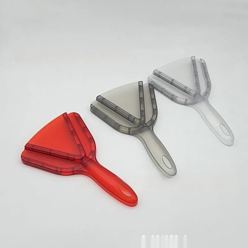 Plastic telescopic bottle opener with can opener function in red, clear, or grey colours