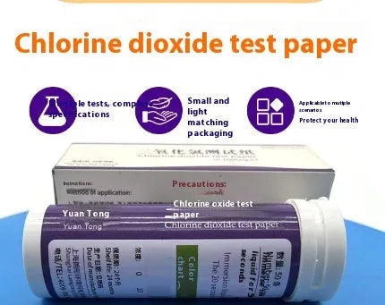 Chlorine dioxide test paper bottle containing 50 pieces for 0-1000mg/L waste water concentration detection
