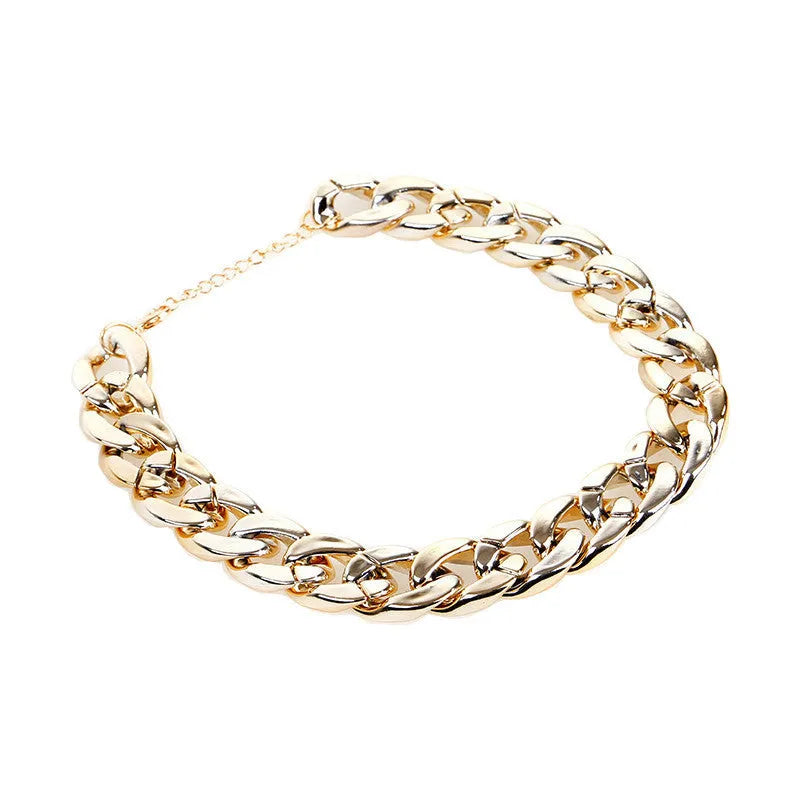 Gold chain buckle dog collar for small to medium pets with adjustable 21-50cm circumference