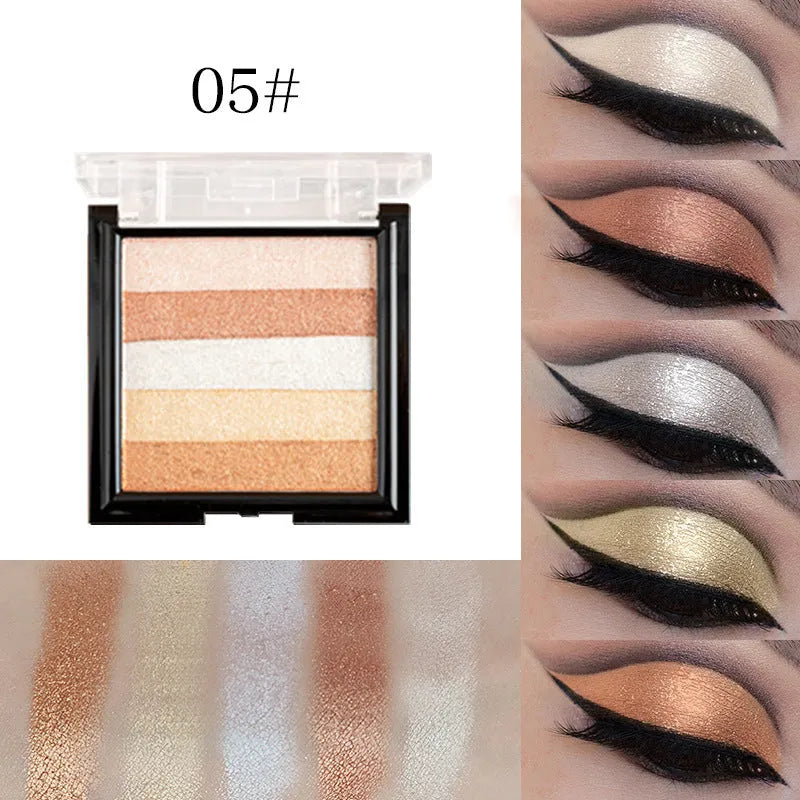 Highlighting eyeshadow palette for contouring with six colour style variations and 12g net content