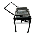 Portable foldable charcoal barbecue grill with detachable legs for outdoor cooking