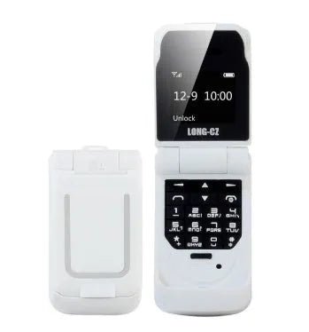 Mini flip phone in six colours with small screen and flip cover design