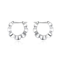Geometric sterling silver earrings with round elements and electroplated finish