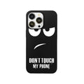 Matte black simple silicone TPU phone case back cover for iPhone on a plain background