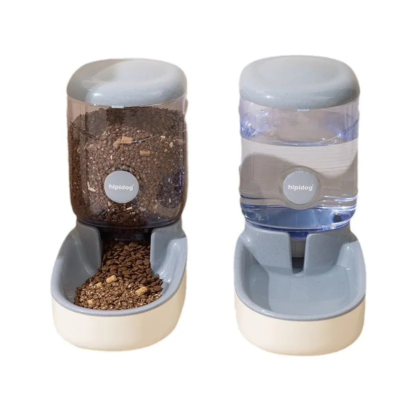 Grey automatic pet water fountain with 3.8L large capacity for dogs and cats.