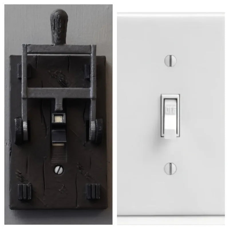 Retro creative plate decoration mechanical light switch with American standard wiring