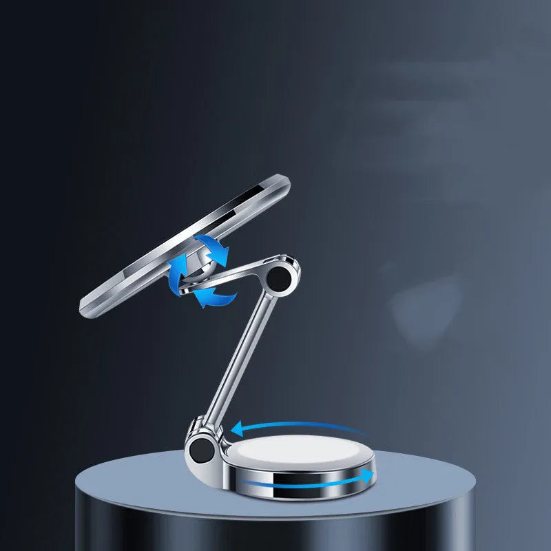 Car mobile phone holder with rotating magnetic bracket mounted on centre console