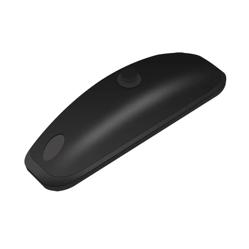 Black car strobe light with remote control showing 14cm length and USB charging cable