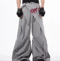 Boys black wide-leg trousers Korean style summer casual wear with solid pattern