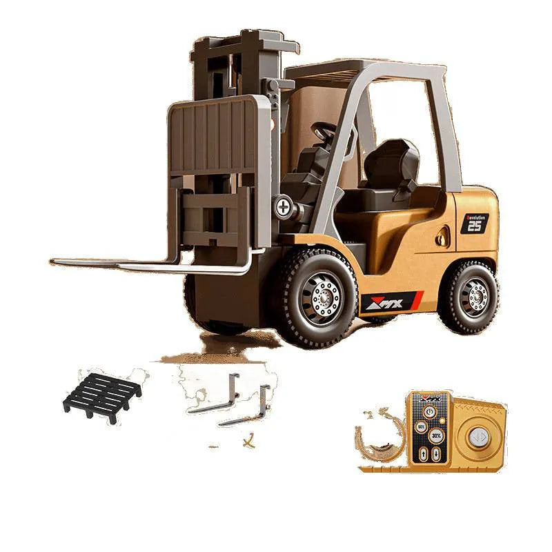 1:64 scale bluetooth mini alloy forklift remote control model toy with cargo accessories