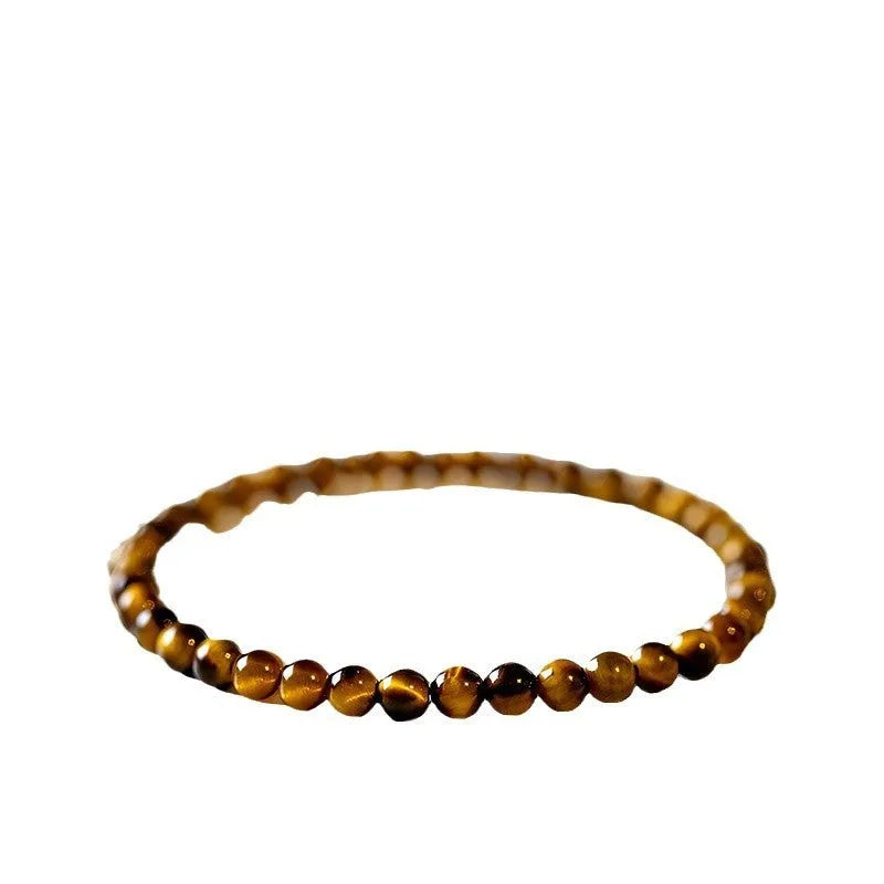 Tigereye stone bracelet with geometric rounded design in new Chinese style
