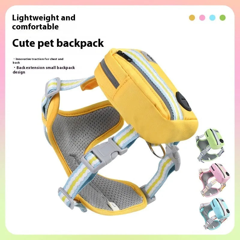 Explosion-proof anti-strangulation dog harness in Oxford cloth with a 1.5 metre holding rope attached