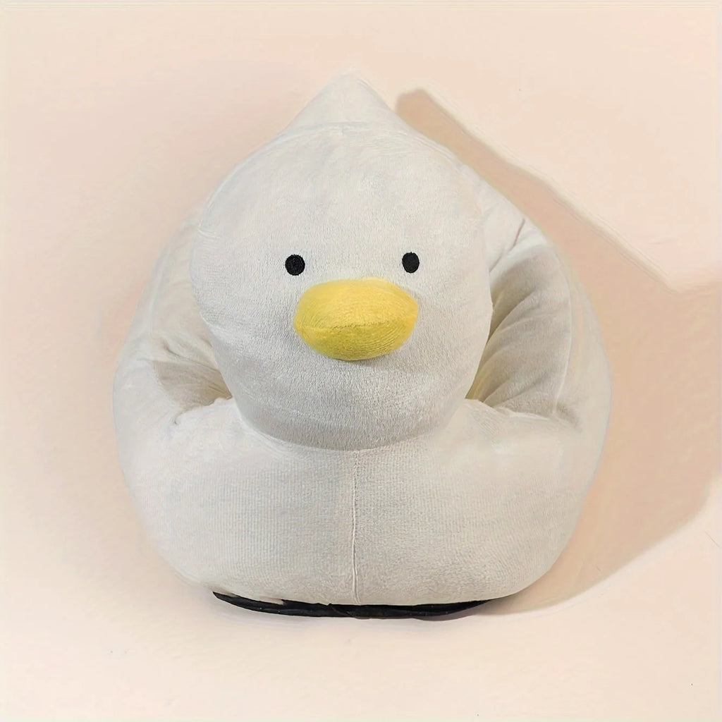 Blue duck-shaped pet bed sofa for small dogs and cats with fluffy polyester cushion