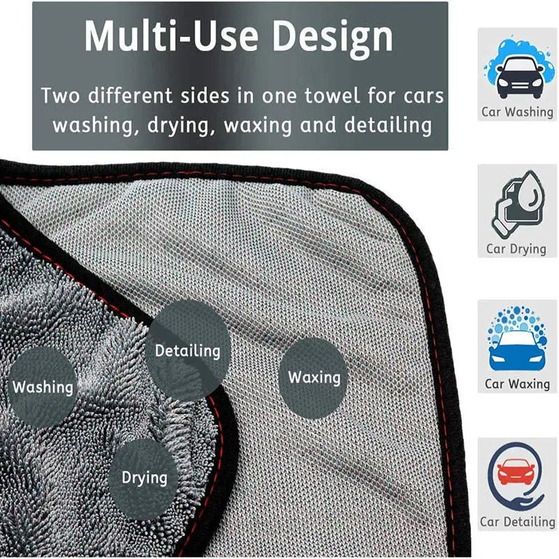 Grey 40cm by 40cm square microfiber towel for drying cars