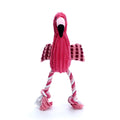 Pink corduroy animal-shaped squeaky dog toy with bite-resistant construction for small and large breeds