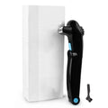 Black folding electric body shaver with ABS plastic construction for full body hair removal