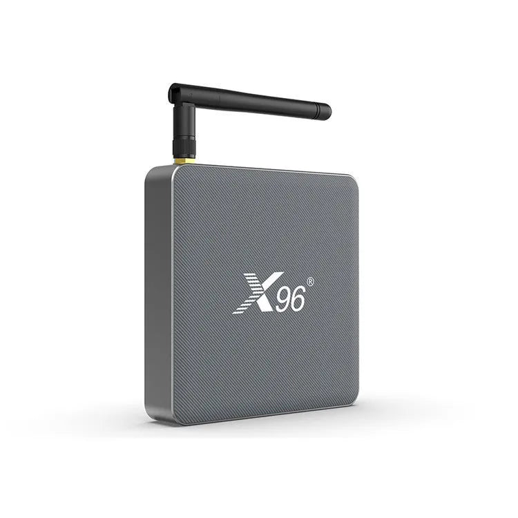 RK3566 Android smart TV set-top box with remote control and HDMI cable on a table