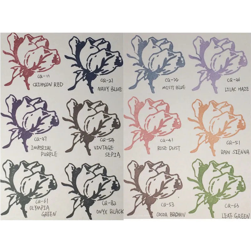Rectangular oily stamp pad for DIY rubber stamps in five colours with quick-drying ink